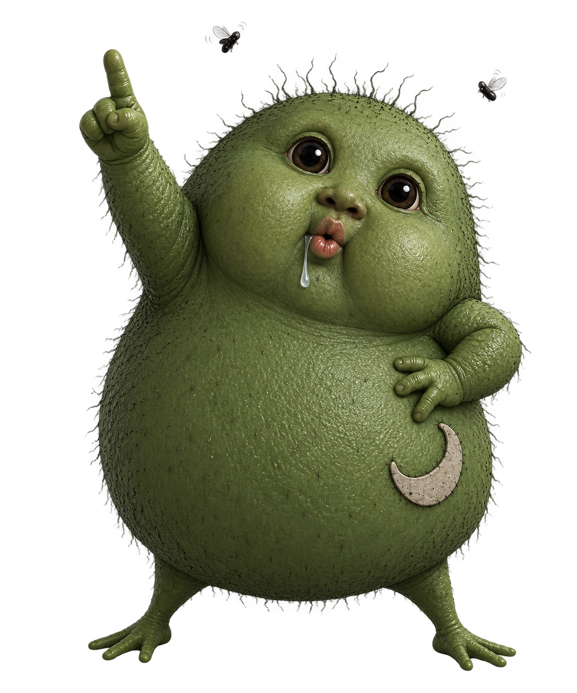 GLOOB proudly pointing upward